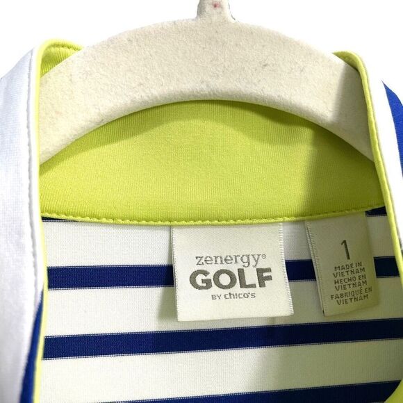 Chicos ZENERGY GOLF Striped Colorblock Dress Size 1 M Medium - Picture 3 of 8